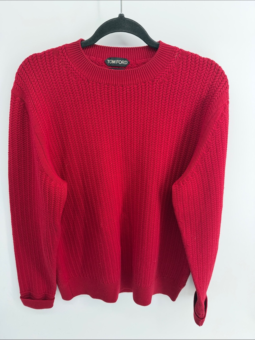 Vintage Tom Ford Made In Italy 100% merino wool crew neck pullover sweater 50